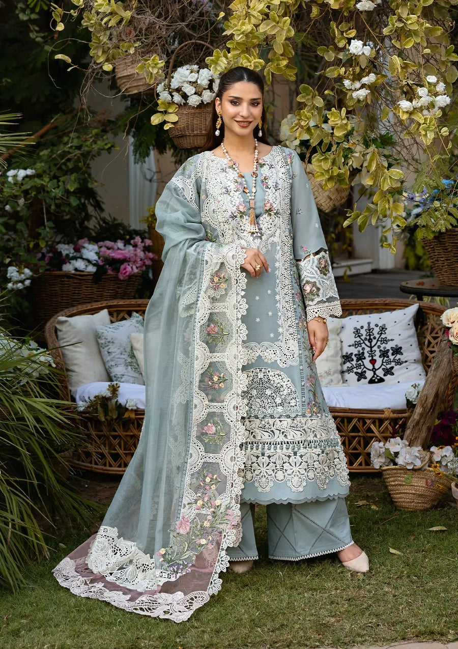 Elaf Premium Embroidered Luxury Dhanak Unstitched 3Pc Suit ELM-3B SAMAA
