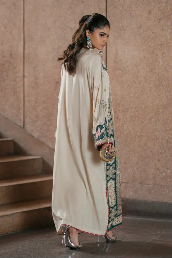 Ethnic Kaftan Luxury Silk Embroidered 3Pc Unstitched Suit Nainpreet PA-0032