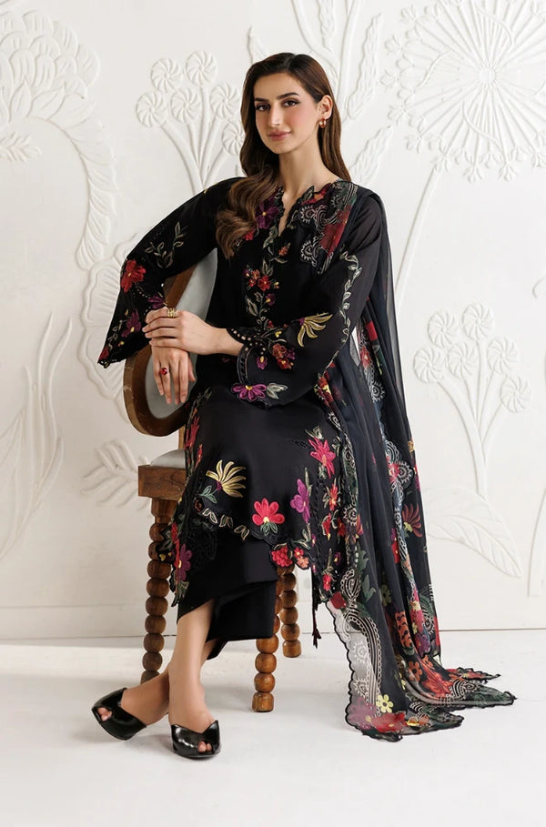 Iznik - 3PC Dhanak Embroidered Shirt With Pashmina Printed Dupatta and Trouser - BFB01041