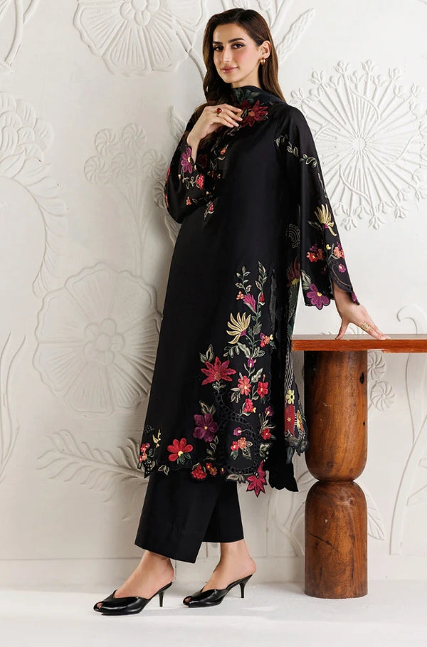 Iznik - 3PC Dhanak Embroidered Shirt With Pashmina Printed Dupatta and Trouser - BFB01041