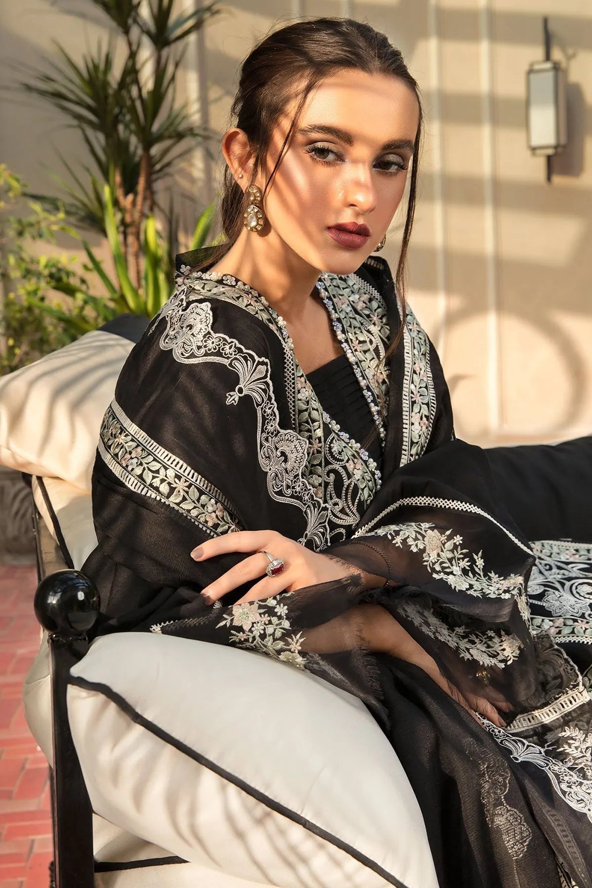 Rubab ZF-S-054 - Luxury Dhanak 3PC Chikenkari Heavy Embroidered Suit |