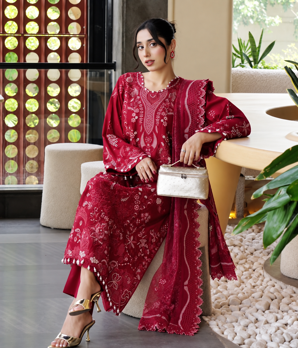 Aneelas Dhanak Embroidered 3pc